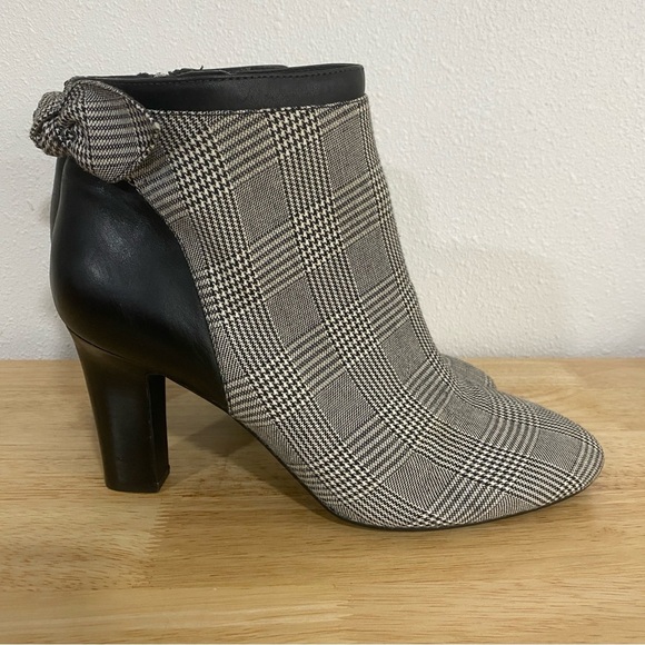 Lauren Ralph Lauren Breanne II Houndstooth Bootie Ankle Boot Bow Detail 9 B - Picture 3 of 9